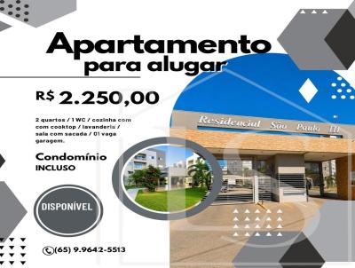 Apartamento para Loca��o, em Lucas do Rio Verde, bairro Bairro Alvorada, 2 dormit�rios, 1 banheiro, 1 vaga